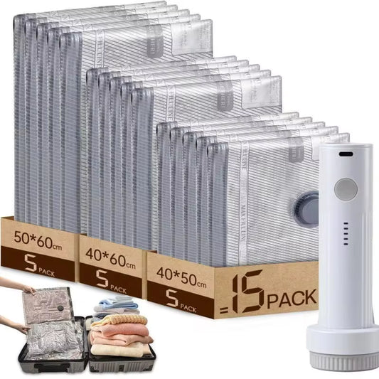 Travel Vac™ + 15 Compression Storage Bags