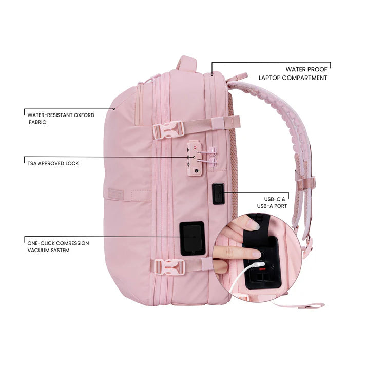 Travel Vac™ Black Voyage Compression Backpack