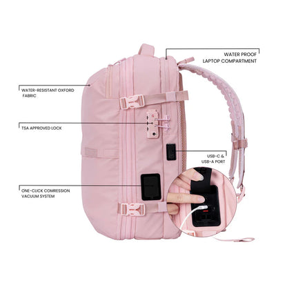 Travel Vac™ Black Voyage Compression Backpack